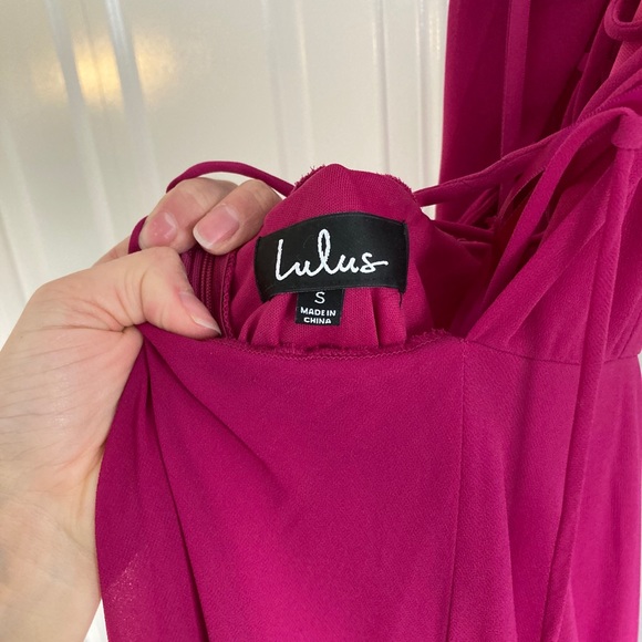 Strapless Magenta Maxi Dress - Picture 5 of 5